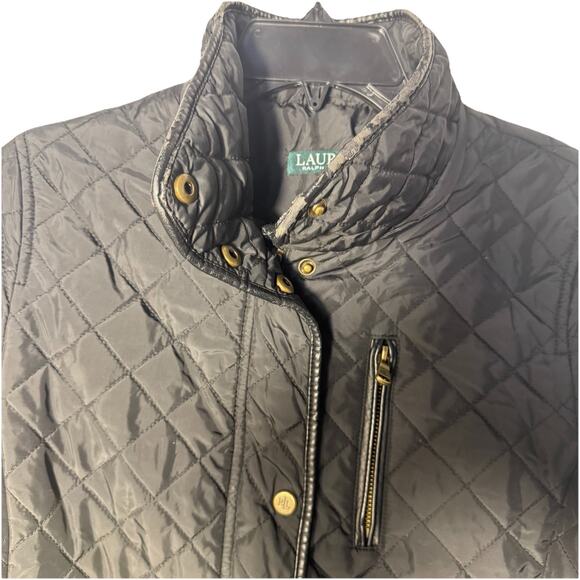 Ralph Lauren Women's Size PS Black Quilted Jacket Hidden Zipper/Button - Picture 14 of 15